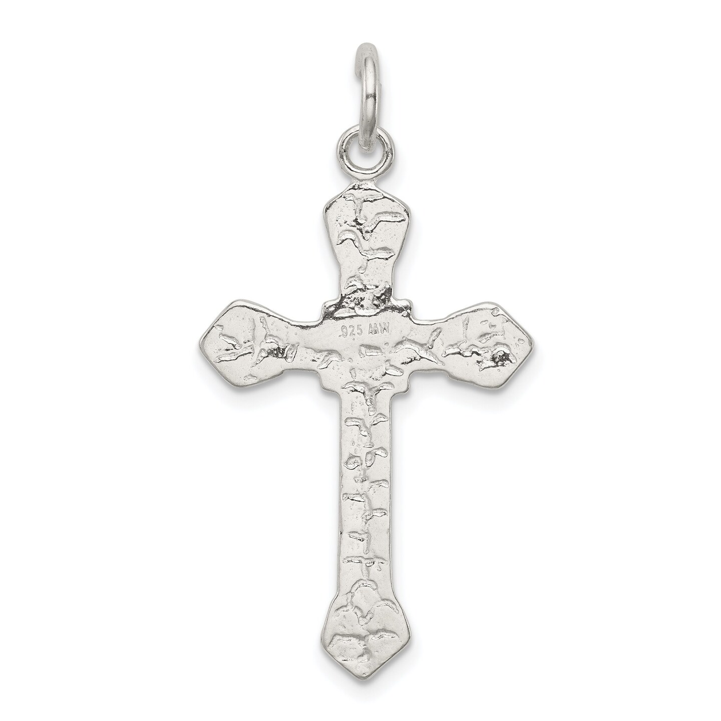 Sterling Silver Crucifix Charm Religious Jewelry 37mm x 20mm
