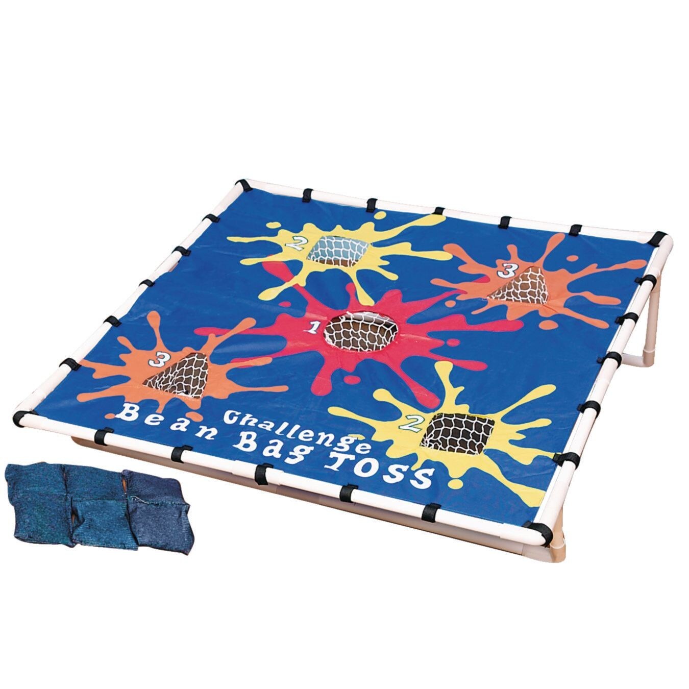 S&#x26;S Worldwide Beanbag Target Toss Challenge. Includes a Large 40&#x22; x 40&#x22; x 17&#x22; H Target with Frame / Stand, 6 Bean Bags and a Storage Bag.