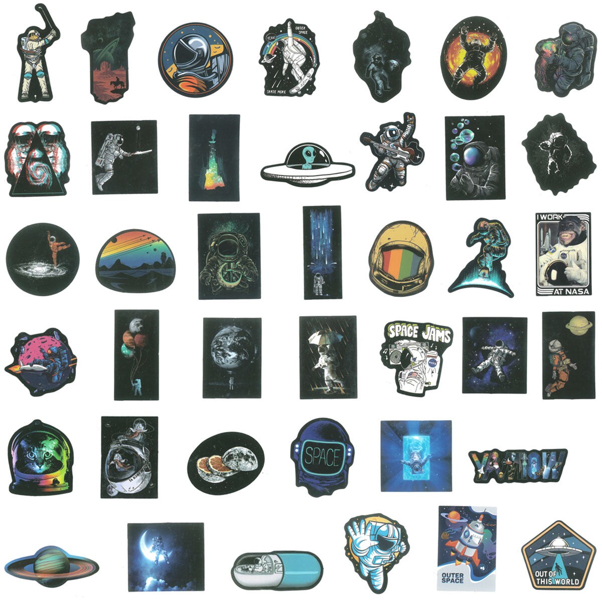 Wrapables Waterproof Vinyl Stickers for Water Bottles, Laptop, Phones, Skateboards, Decals for Teens, 80pcs
