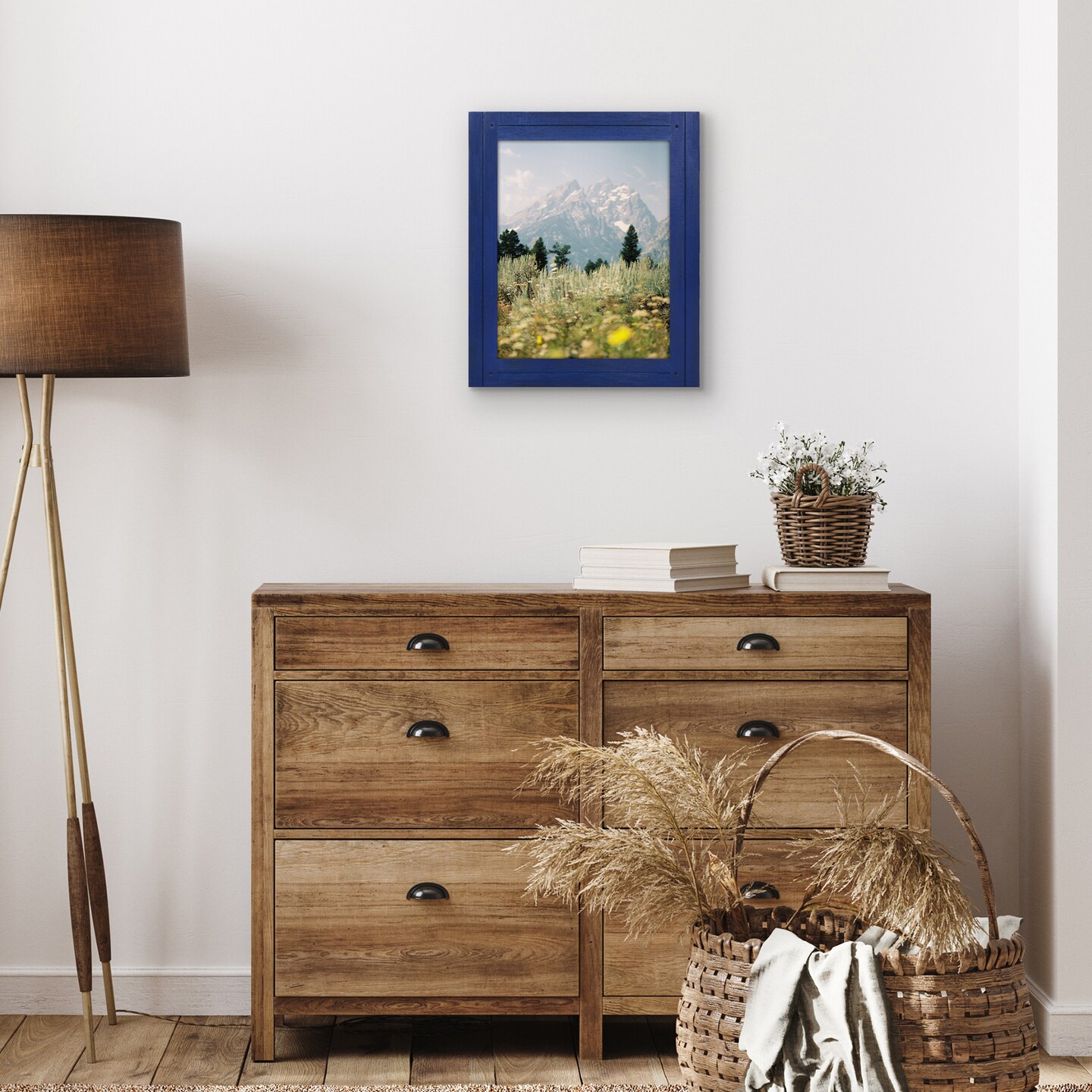 Americanflat Picture Frame - Rustic Picture Frame with Textured Engineered Wood, Shatter Resistant Glass and Easel Back - Horizontal and Vertical Display