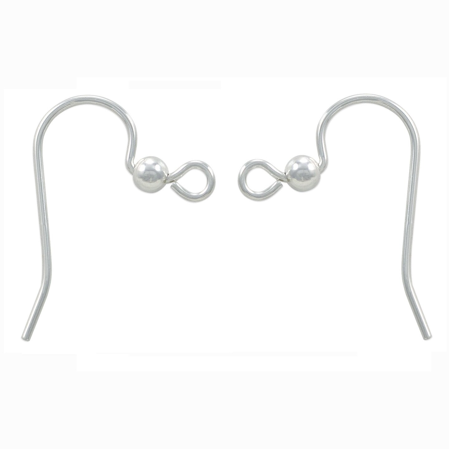 JewelrySupply Sterling Silver Earring Wires with 3mm Bead (1 Pair of Sterling Silver Earrings)