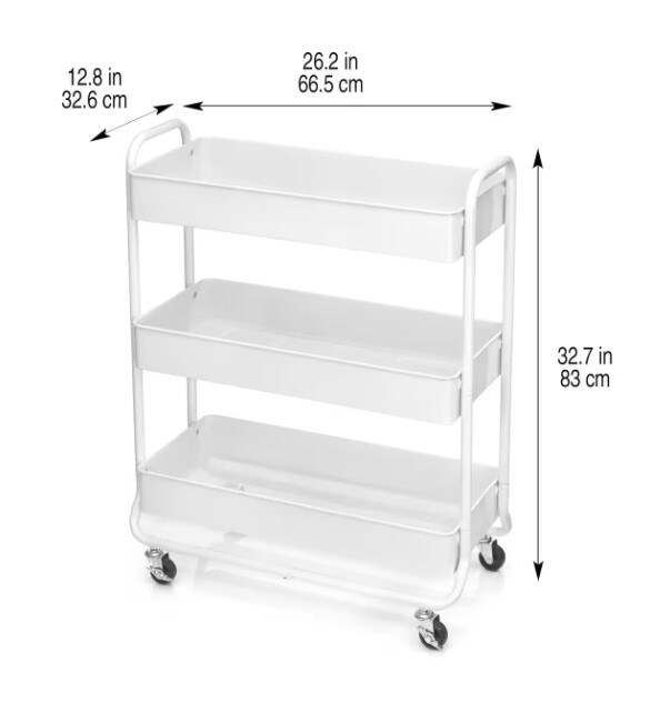 Multipurpose Utility Rolling Cart, Metal Durable Cart For Home and Office