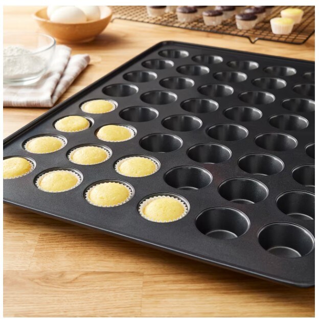48-Cavity Non-Stick Mini Muffin Pan For Cupcakes, Kitchen Bakeware