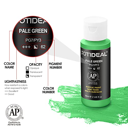 Acrylic Paint Set with 10 Brushes, 18 Colors(59ml, 2 oz) Art Craft Paint Non Toxic, Perfect for Hobby Painters, Artist, Adults, Ideal for Canvas Wood Ceramic Paint Supplies