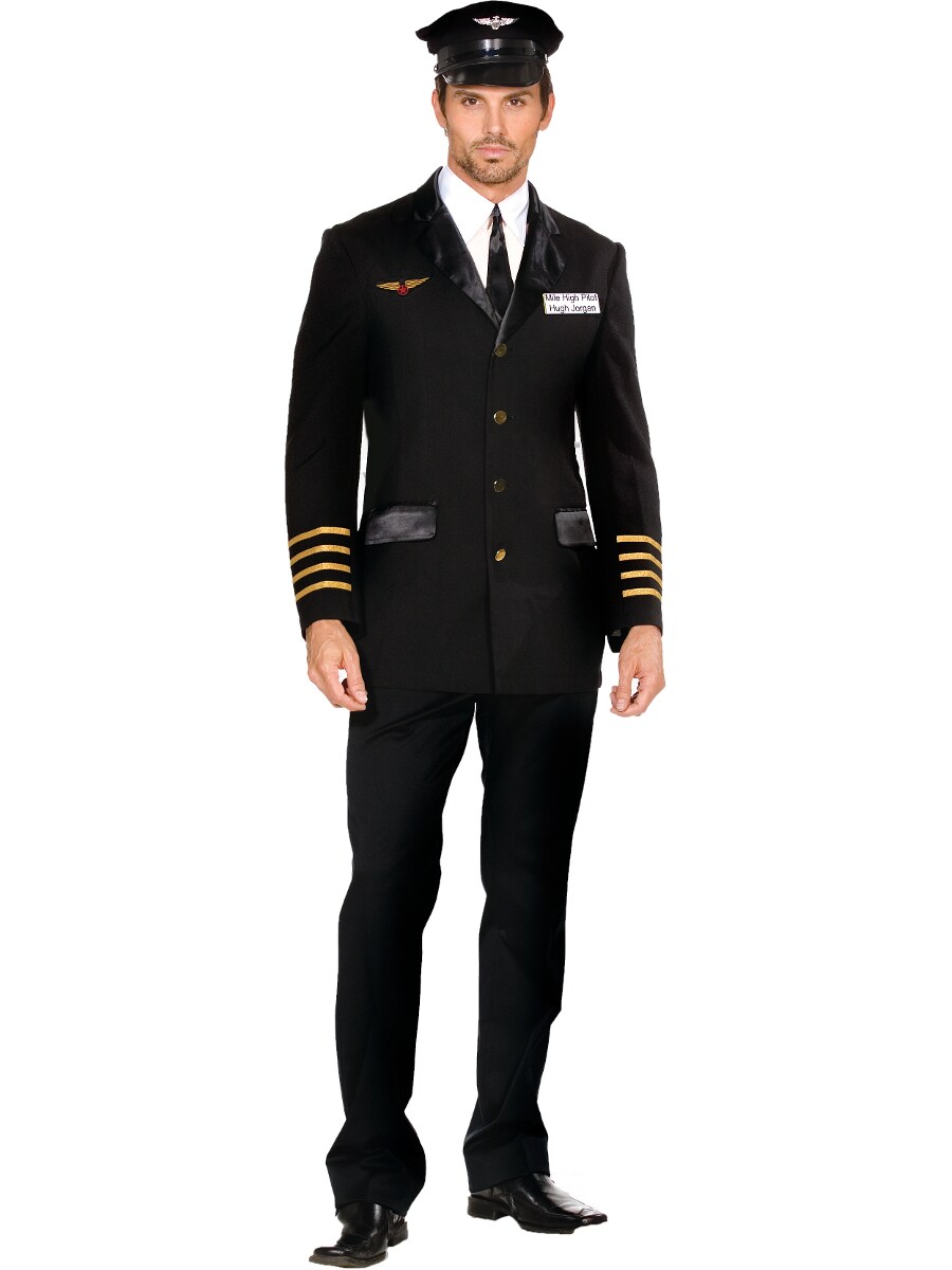 Adult&#x27;s Mens Mile High Club Airline Pilot Hugh Jorgan Costume