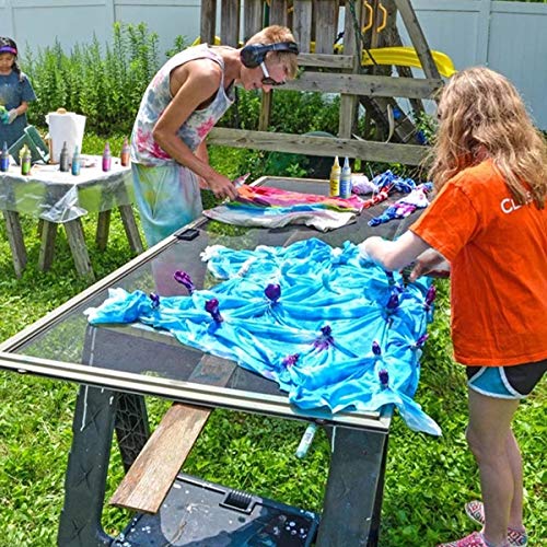 30 Colors Tie Dye Kit, Tie Dye Shirt Fabric Dye for Women, Kids, Men, with Rubber Bands, Gloves, Plastic Film and Table Covers for Family Friends Groups Party Supplies