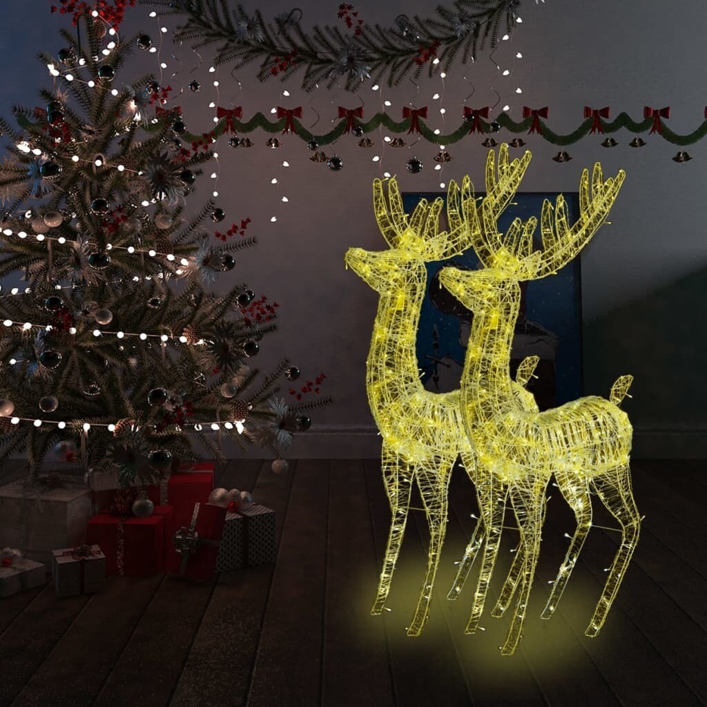 Acrylic Christmas Reindeers 250 LED 2 pcs 70.9&#x22;