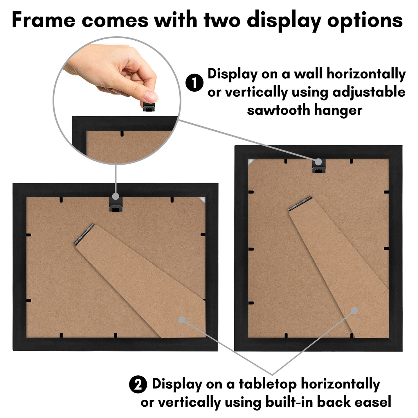 Diploma Frame 8.5x11&#x201D; with Table Stand - Wood and Glass