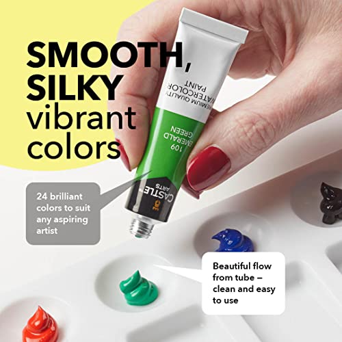 24 x 12 ml Watercolor Paint Tube Set | Value for Adult Artists | Quality, Intense Colors | Just Squeeze The Tube, Mix with Water and Get Creative | in Delightful Presentation Box
