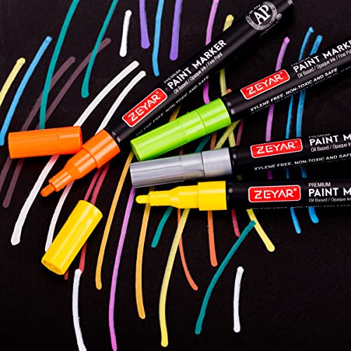 Permanent Oil-Based Paint Markers, Expert of Rock Painting, 8 Colors. Permanent Ink & Waterproof, Works on Rock, Wood, Glass, Metal, Ceramic and more (8 Regular Colors Fine Point)