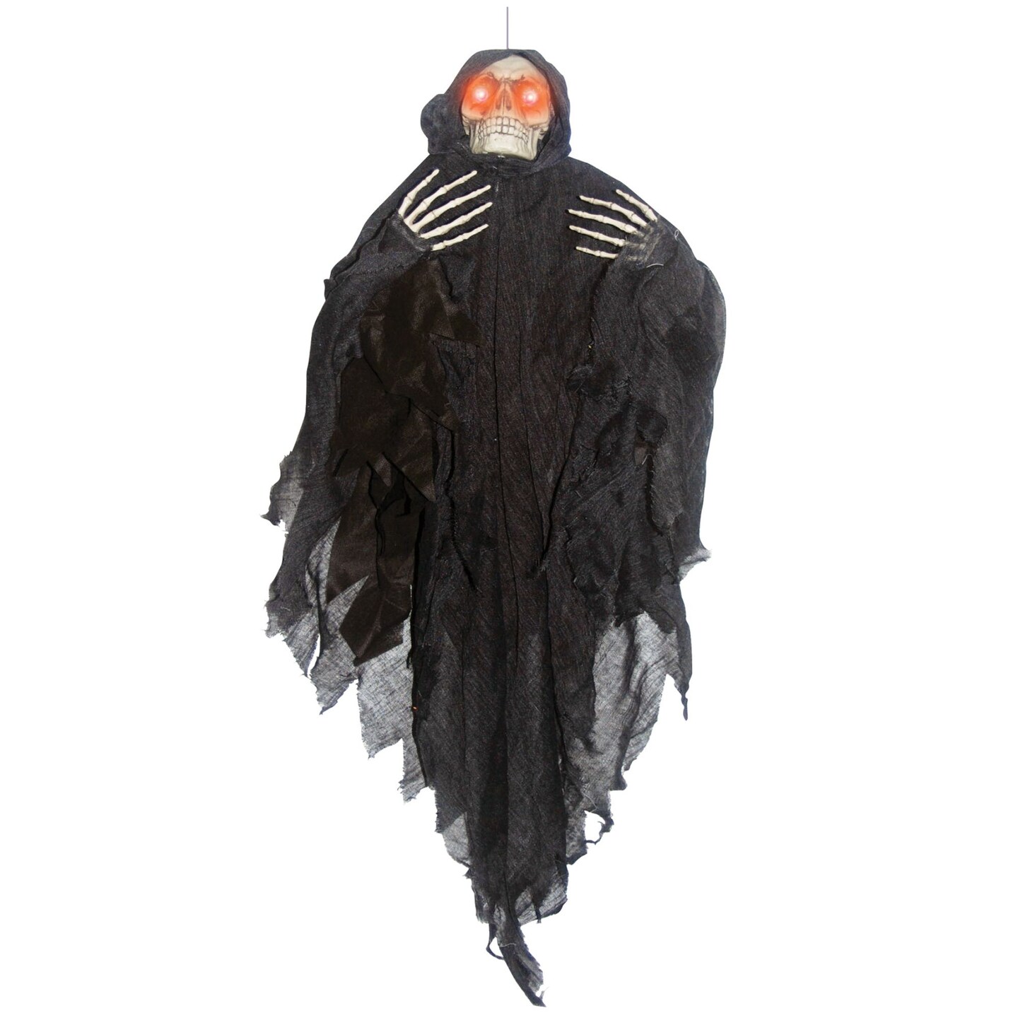 The Costume Center 48&#x22; Black and White Skull Face Hanging Light Up Reaper Halloween Prop