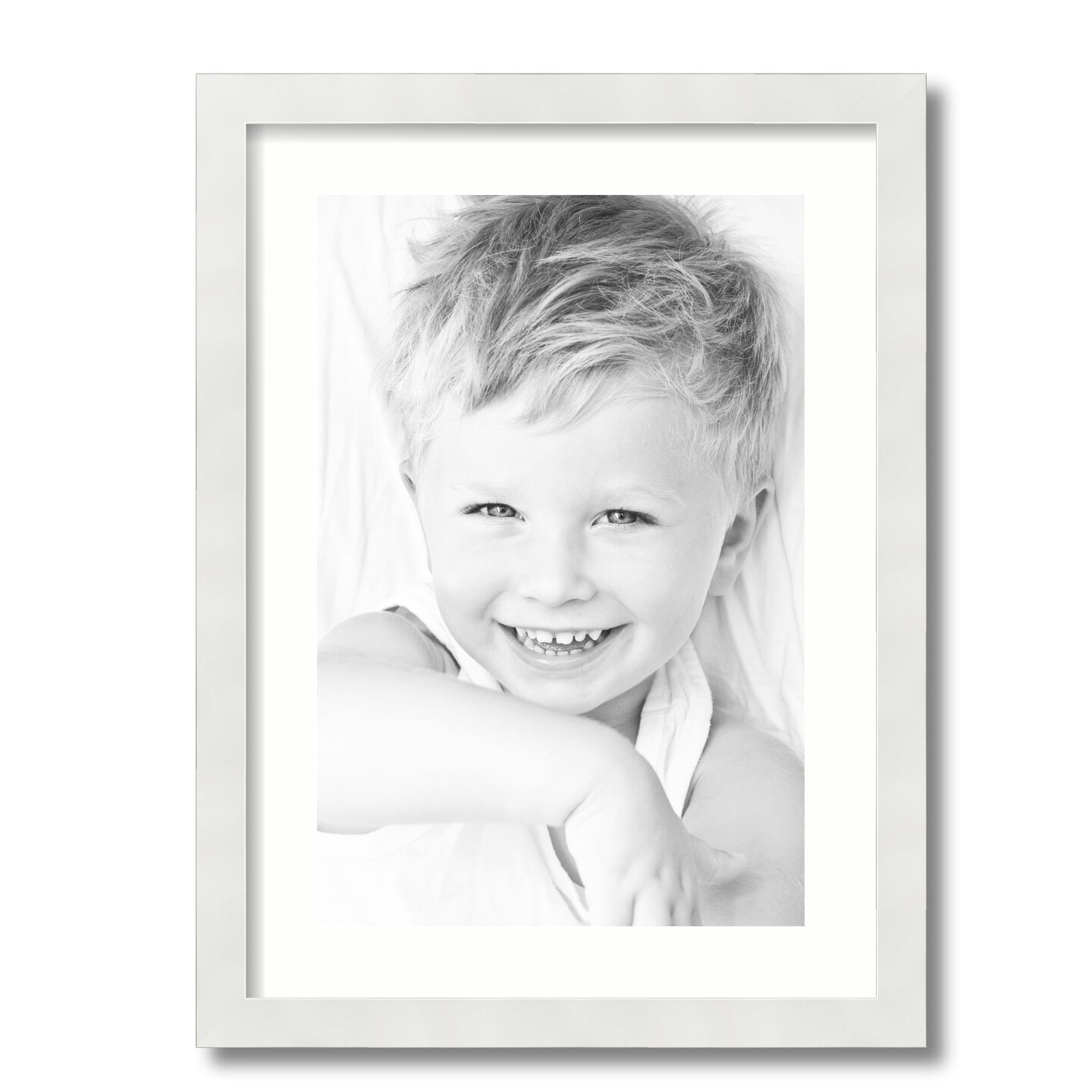 ArtToFrames 16x22" Matted Picture Frame with 12x18" Single Mat Photo Opening Framed in 1.25" White and 2" Mat (FWM-3966-16x22)