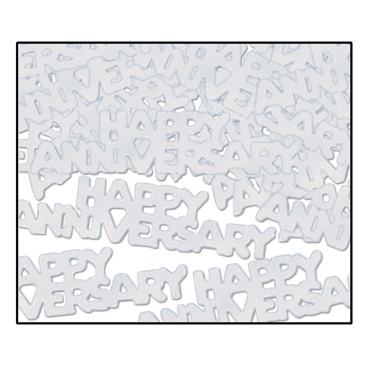 Party Central Club Pack of 12 Silver Fanci-Fetti Happy Anniversary Celebration Confetti Bags 0.5 Oz