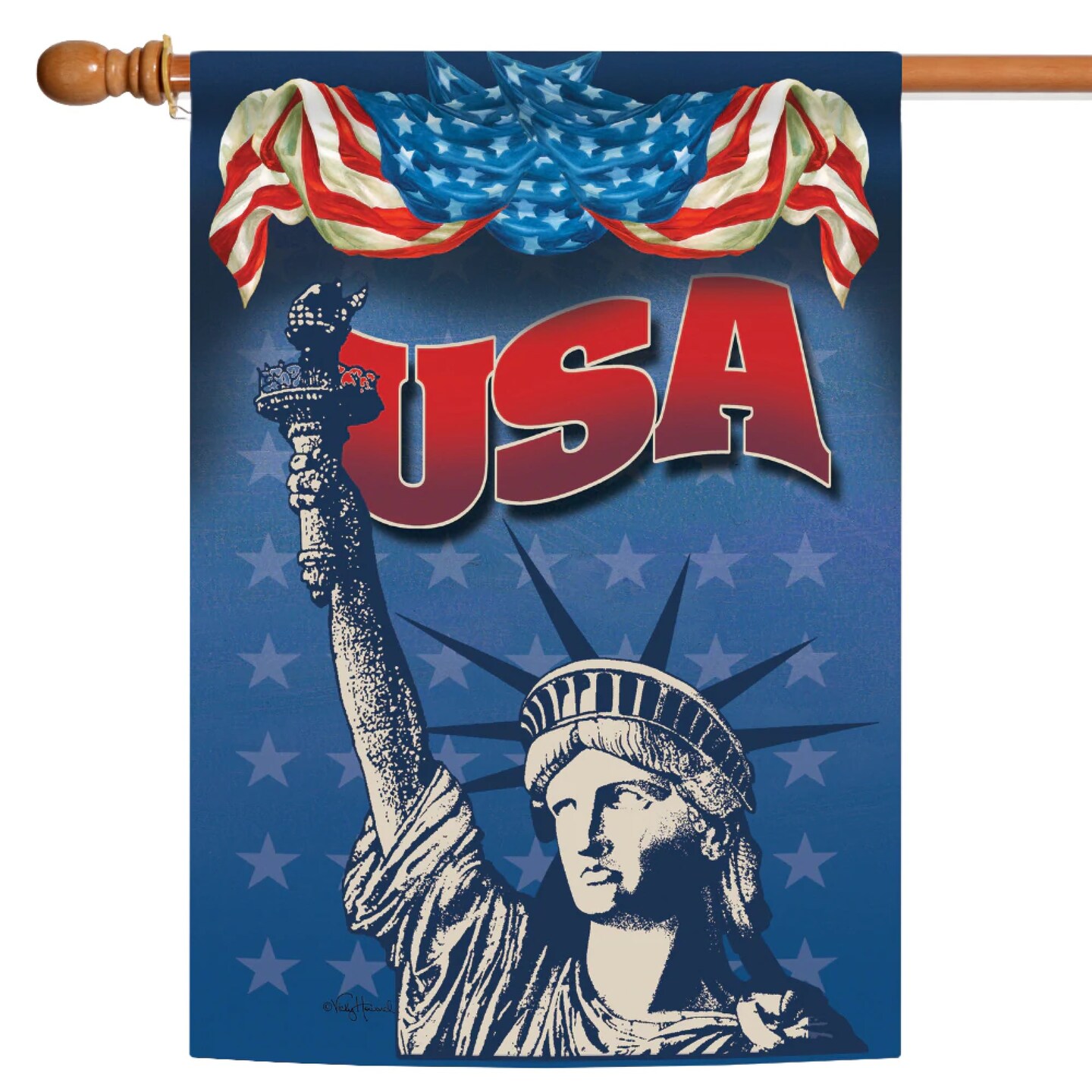 Toland Home Garden Lady Liberty &#x22;USA&#x22; Patriotic Fade-Resistant Outdoor Flag - 40&#x22; x 28&#x22;