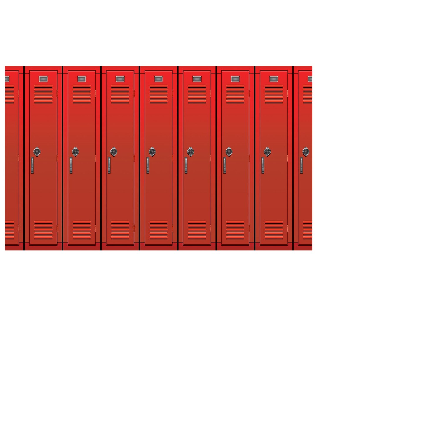 Beistle Set of 6 Red School Lockers Backdrop Wall Decoration 30&#x2019;