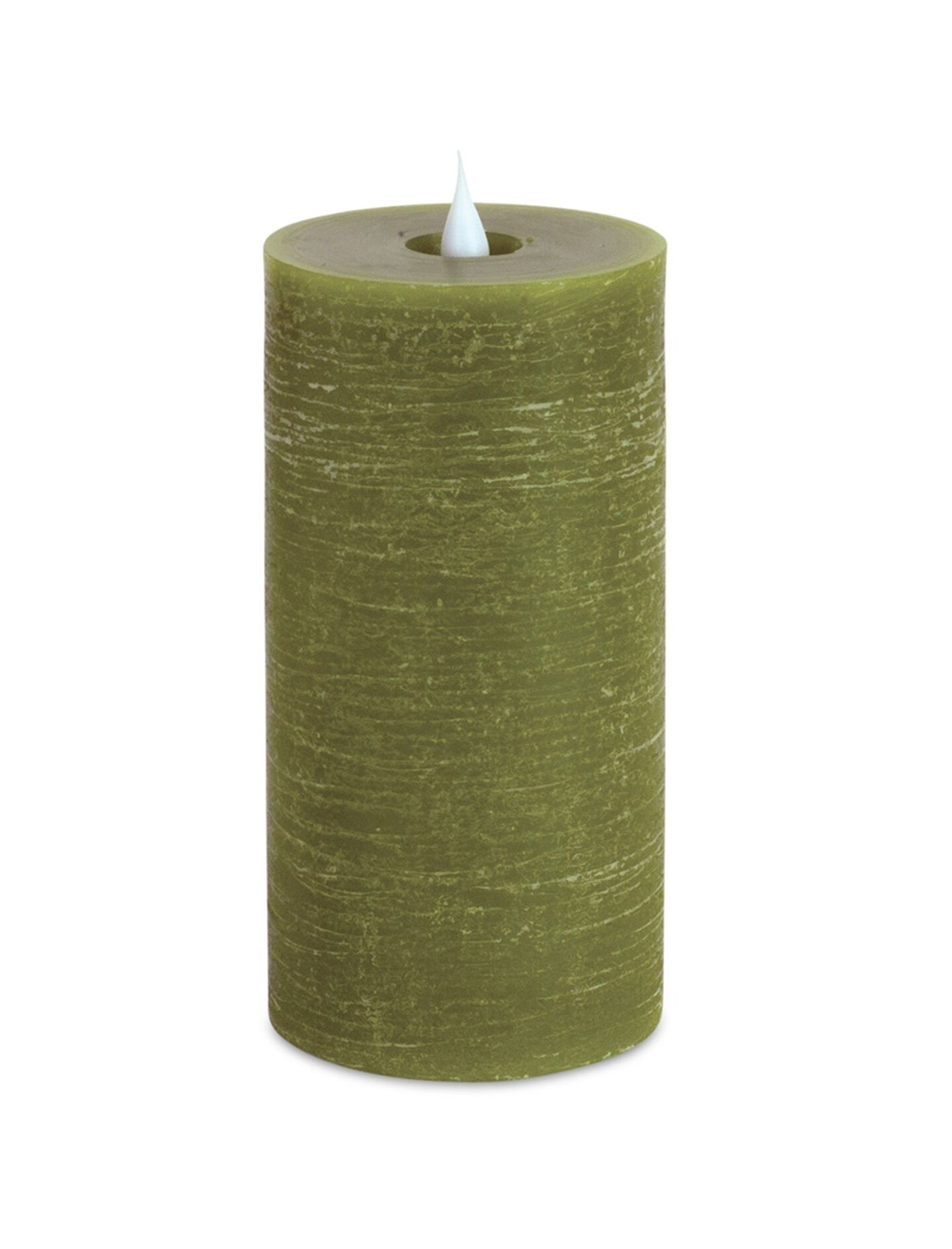 Melrose LED Lighted Flameless Pillar Candle - 7.75&#x22; - Green