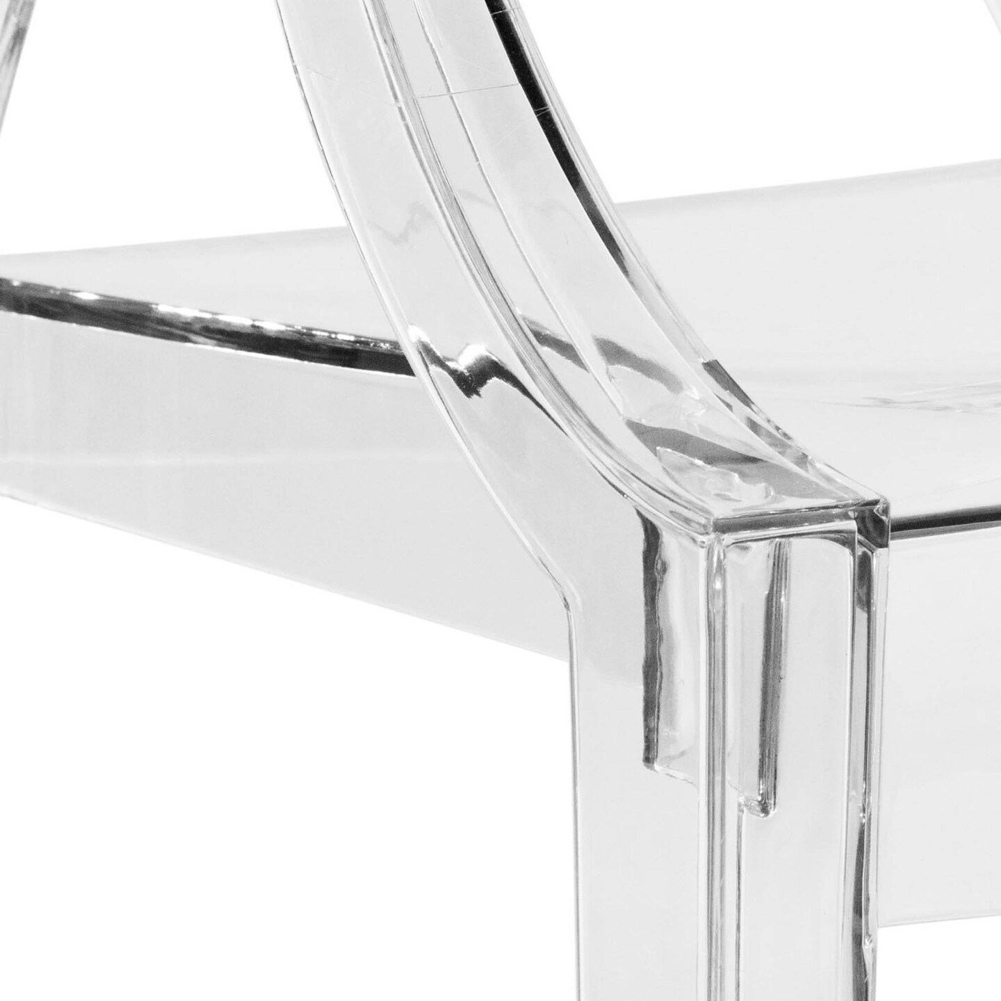 LeisureMod Carroll Modern Acrylic Chair - Clear