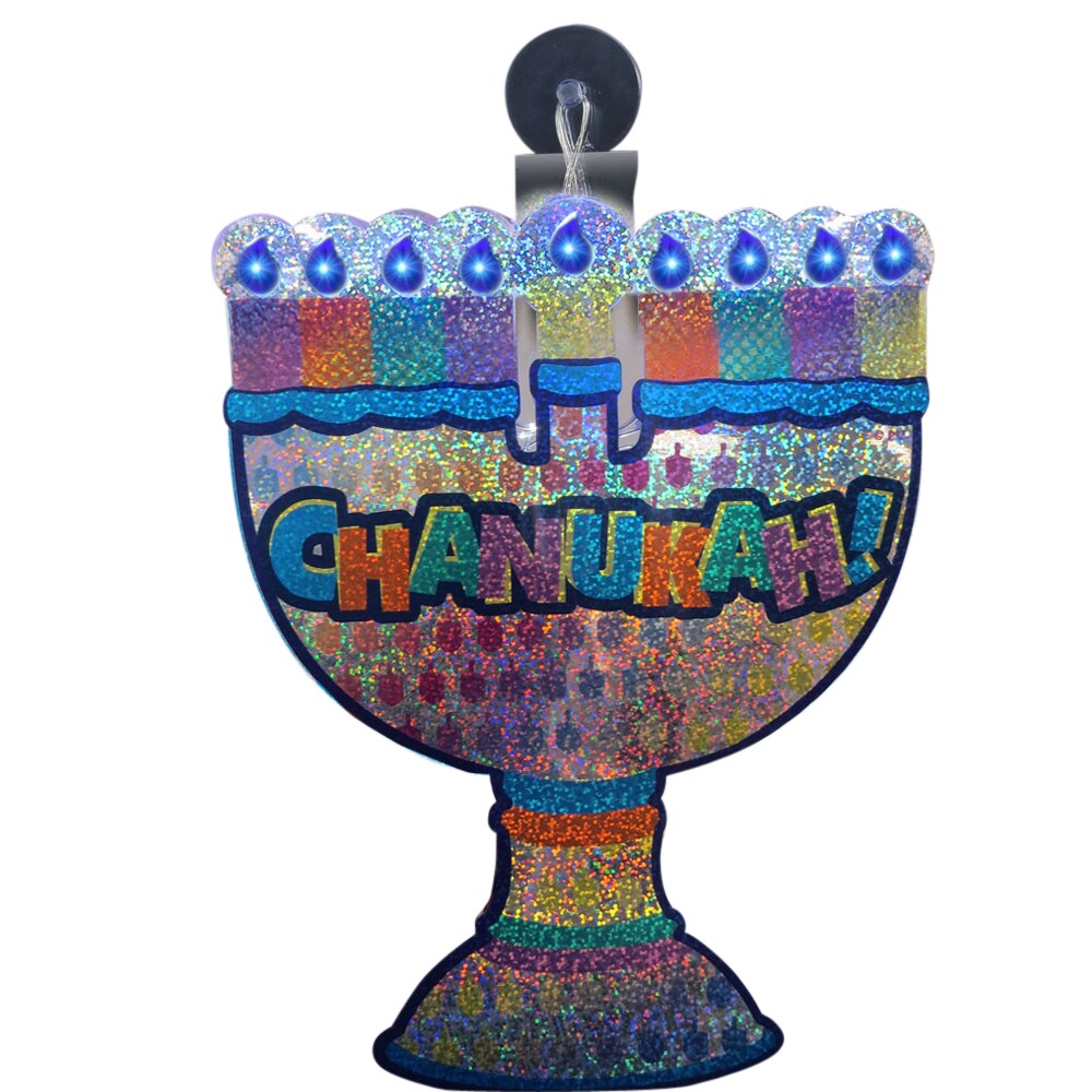 Rite Lite LED Lighted Shiny "CHANUKAH!" Menorah Window Silhouette - 10"