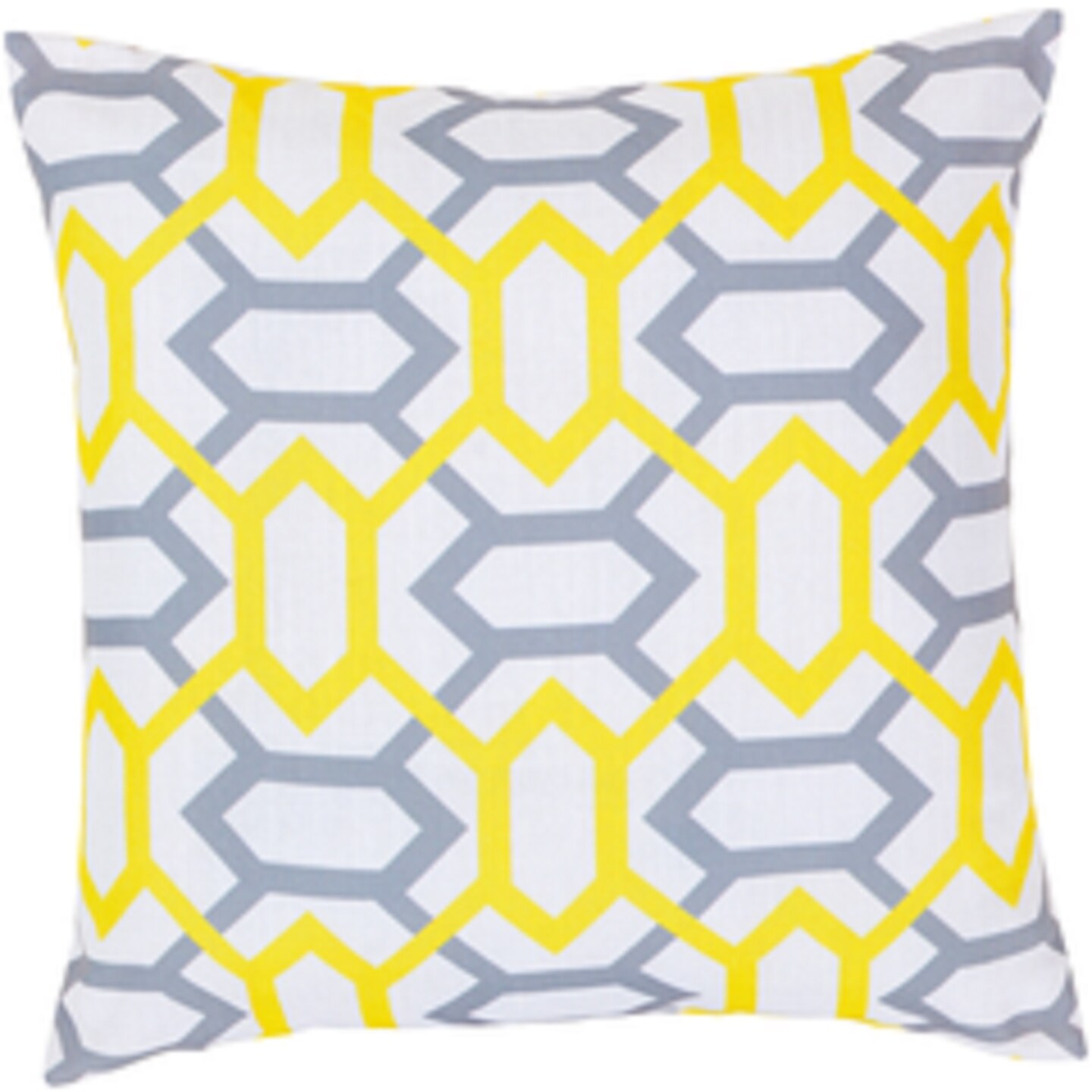 Tiwari Home 22" Yellow and Gray Geometric Decorative Throw Pillow