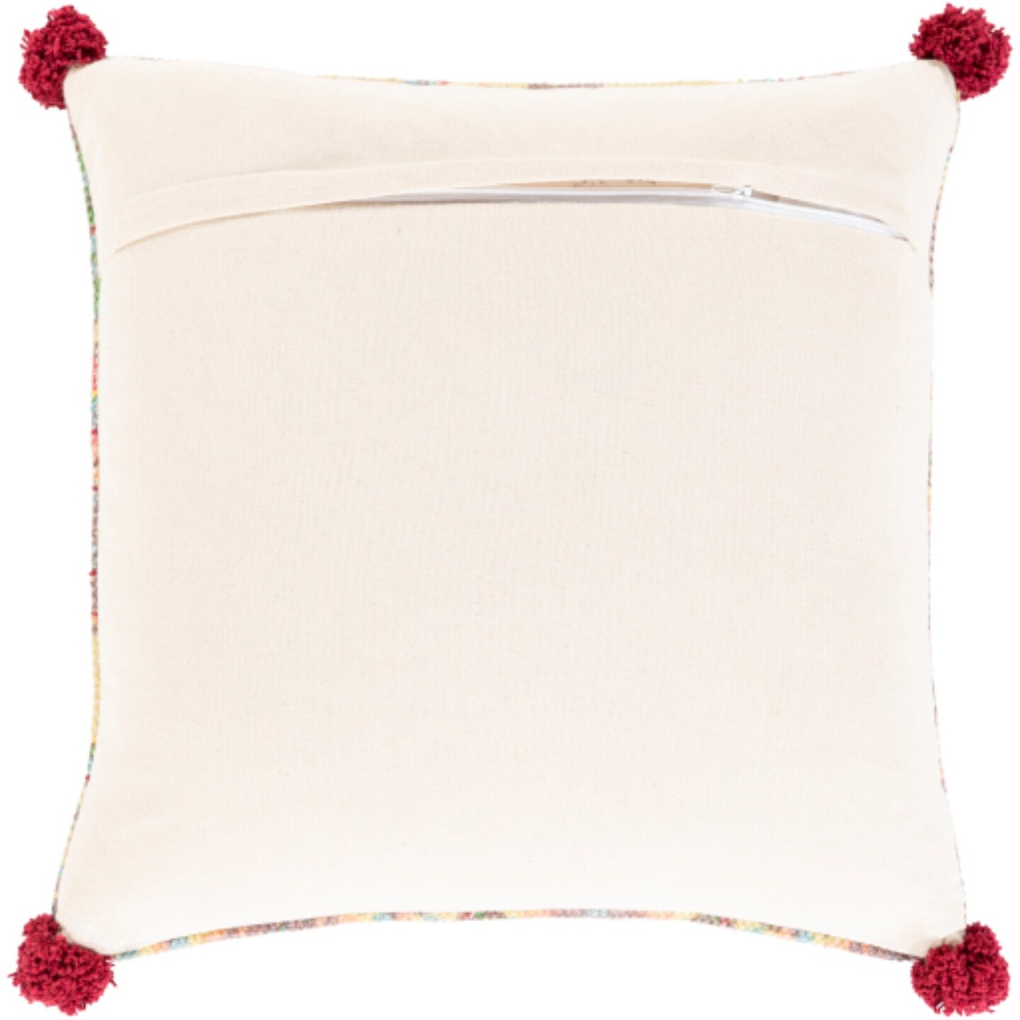 Tiwari Home 20&#x22; Burgundy Red and Olive Green Floral Pattern Square Throw Pillow