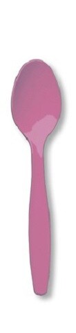 Party Central Club Pack of 288 Cotton Candy Pink Premium Heavy-Duty Plastic Party Spoons 6.75&#x22;