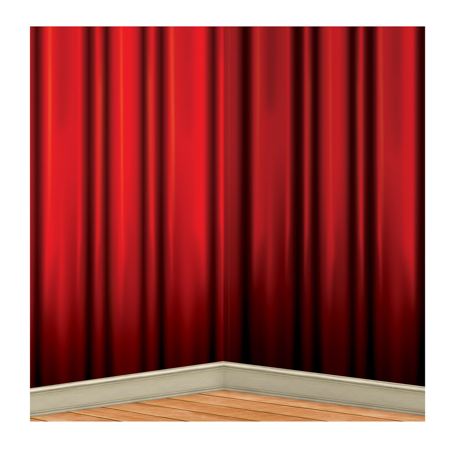 Party Central Set of 6 Red Hollywood Awards Night Curtain Backdrops 4&#x27; x 30&#x27;