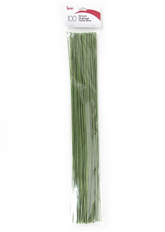 CousinDIY Floral Wire 18 Gauge 16&#x22; 100/Pkg-Green