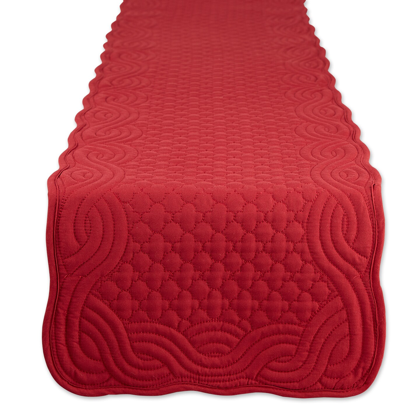 Contemporary Home Living Quilted Textured Wrinkle-Resistant Table Runner - 72" - Cranberry Red