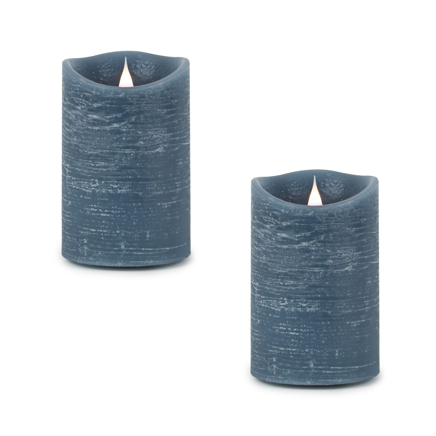 Melrose Set of 2 Blue LED Lighted Flameless Candles with Remote 5&#x22;