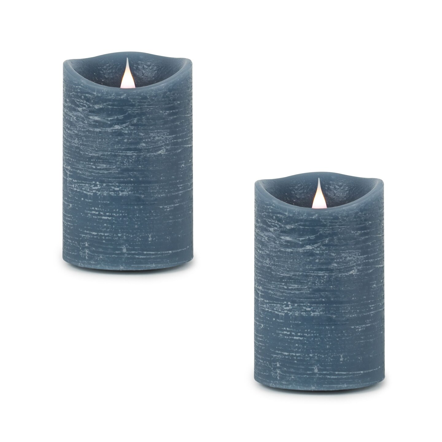 Melrose Set of 2 Blue LED Lighted Flameless Candles with Remote 5"