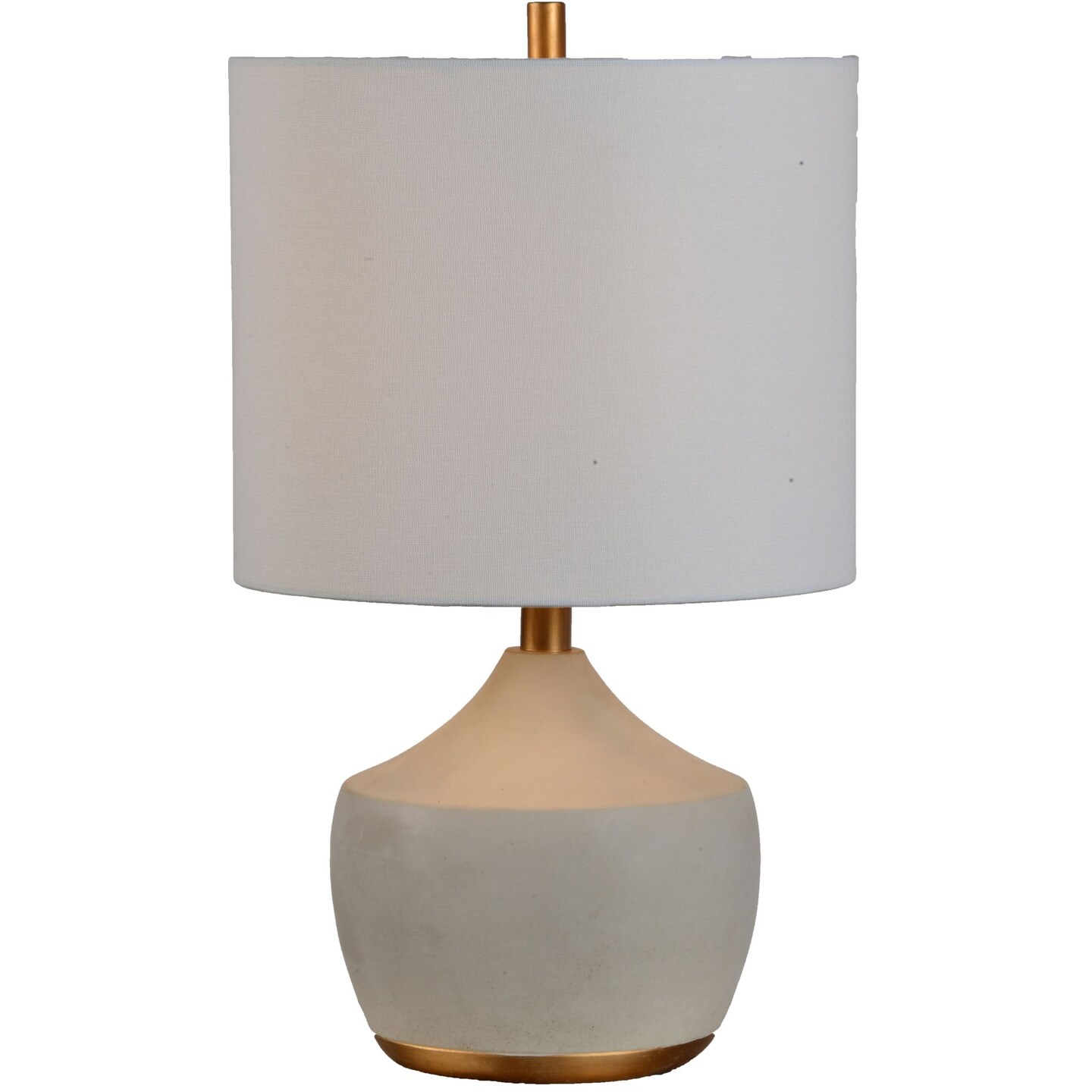 Signature Home Collection 20&#x22; Gray and Gold Urn Table Lamp with White Drum Shade