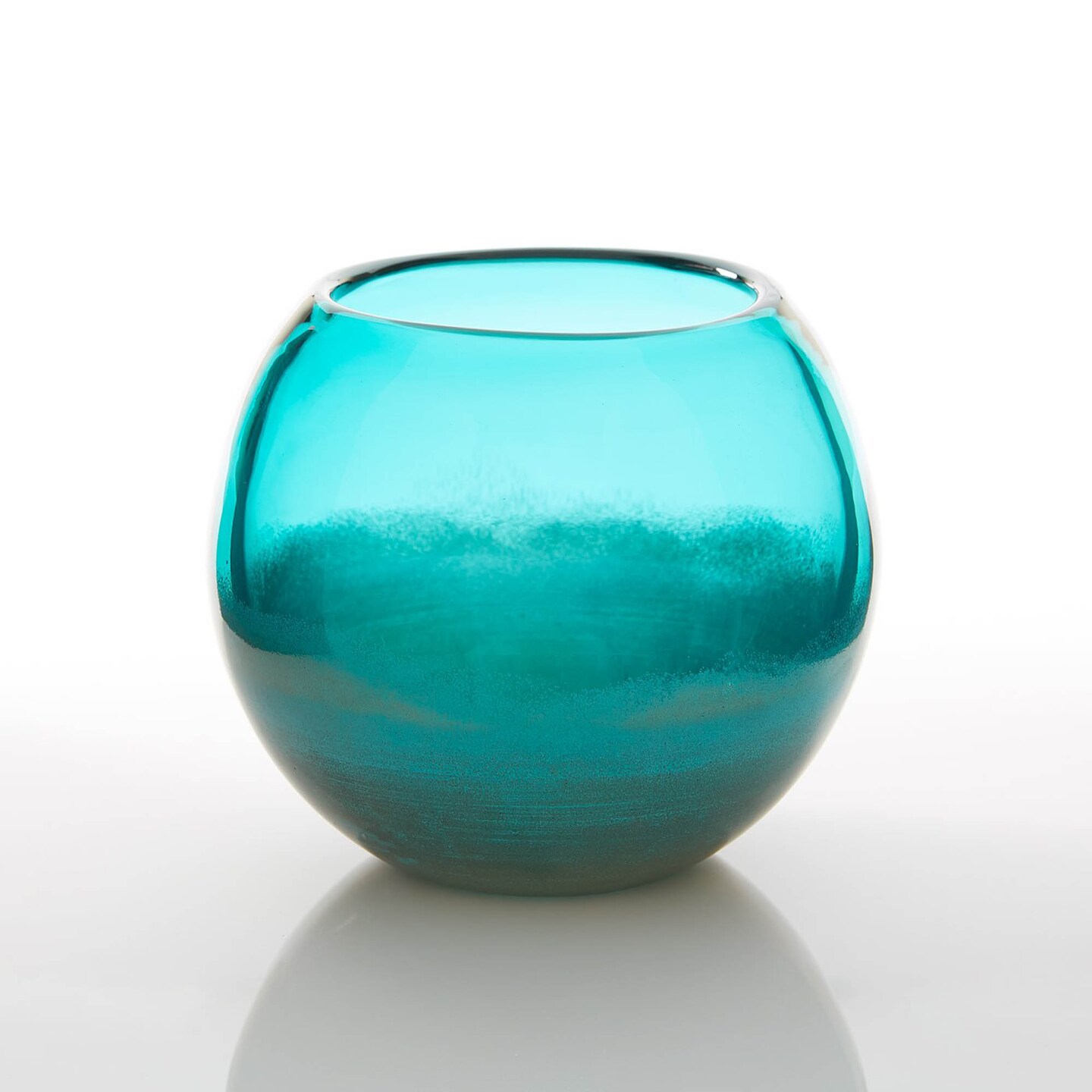 Accent Plus Home Decorative Fish Bowl Style Vase - Aqua Gradient 5 inches