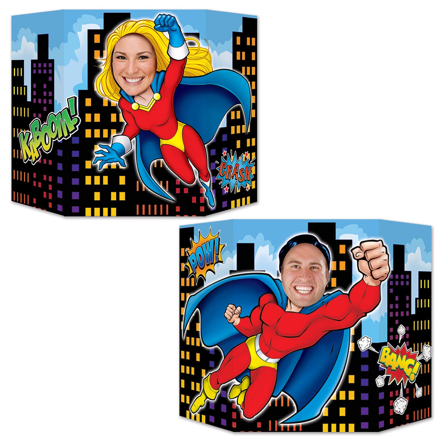 Party Central Pack of 6 Red and Blue Superhero Photo Props 37&#x22;