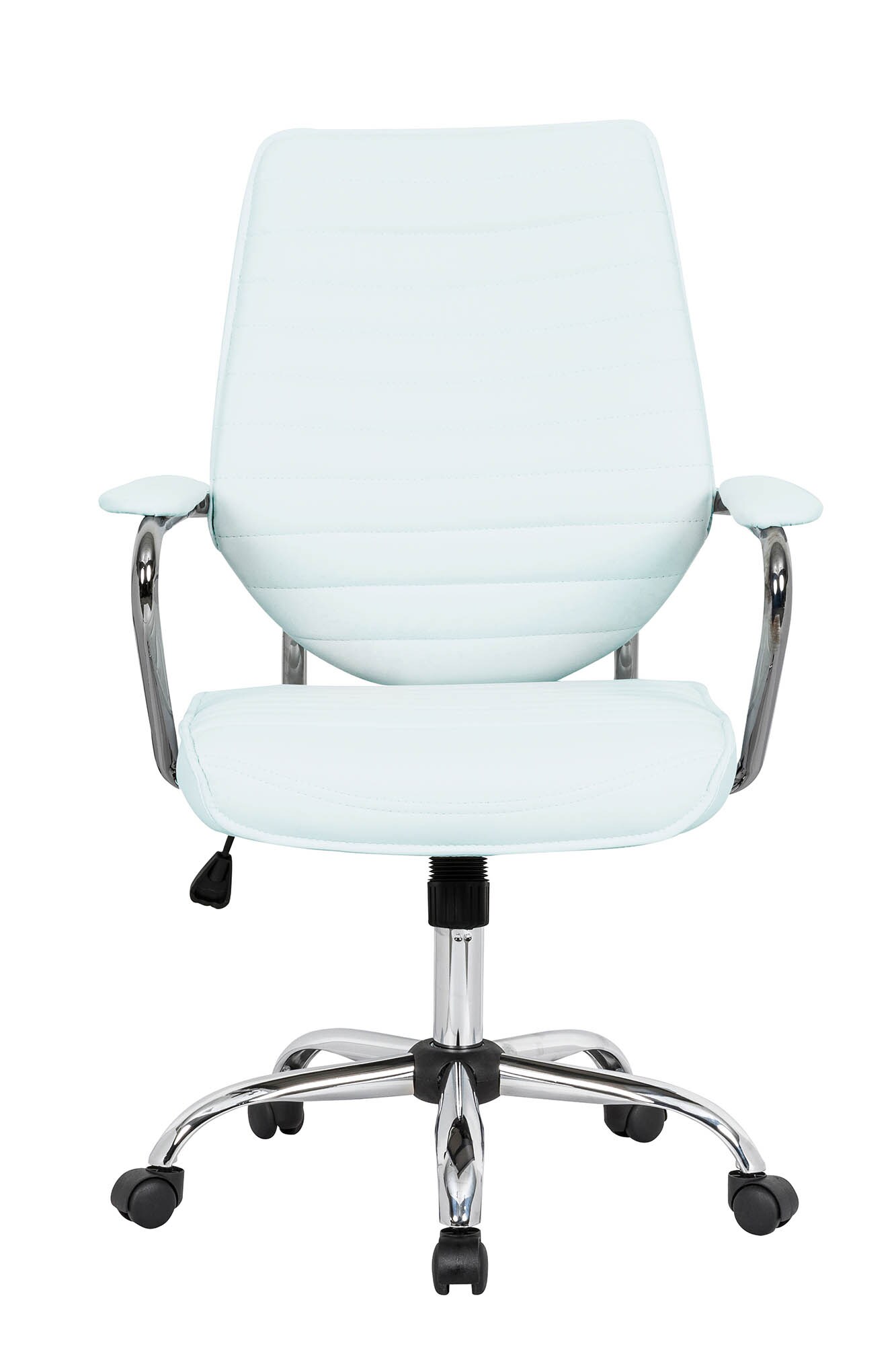 LeisureMod Winchester Home Leather Office Chair - White