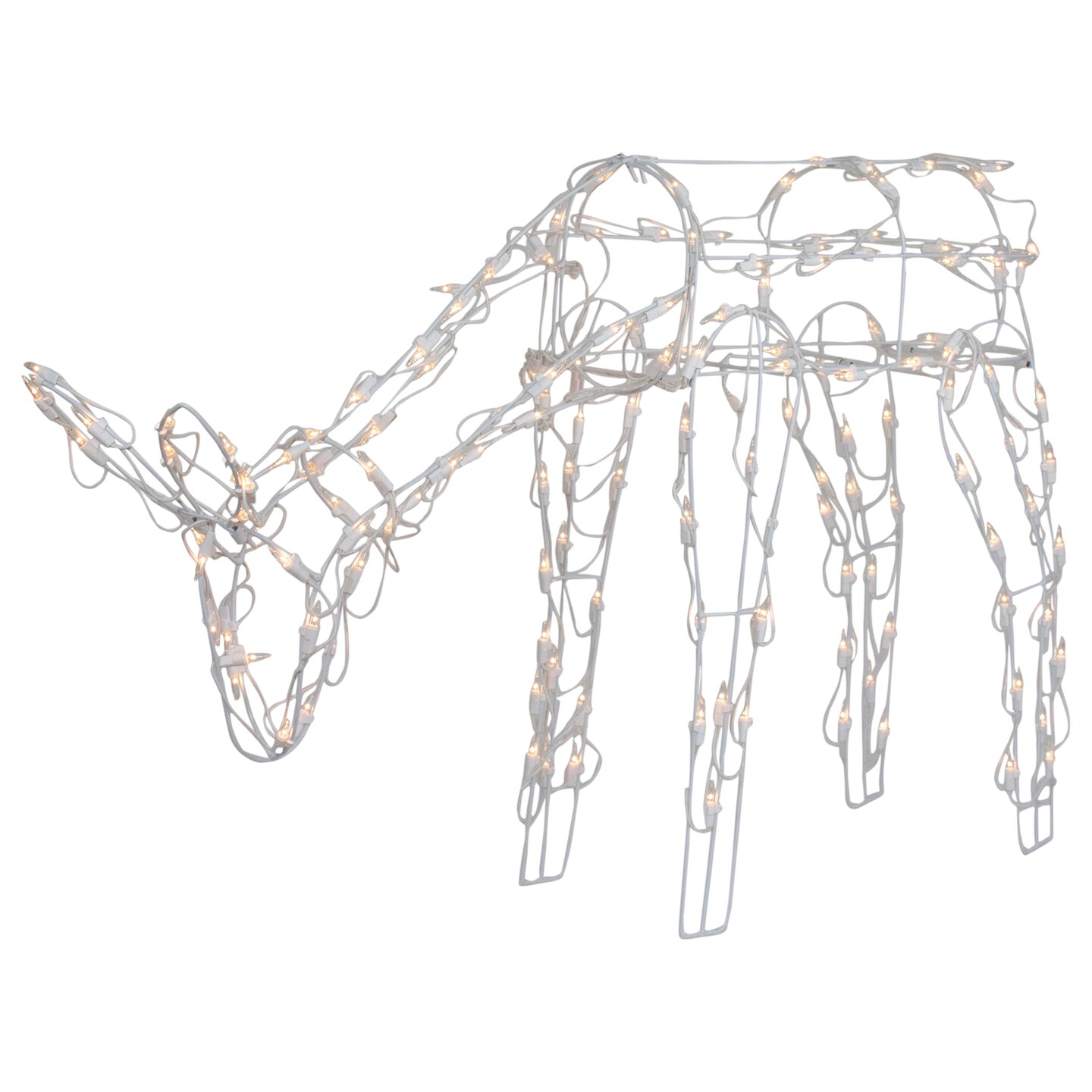 Northlight Lighted Feeding Reindeer Outdoor Christmas Decoration - 42&#x22; - White - Clear Lights