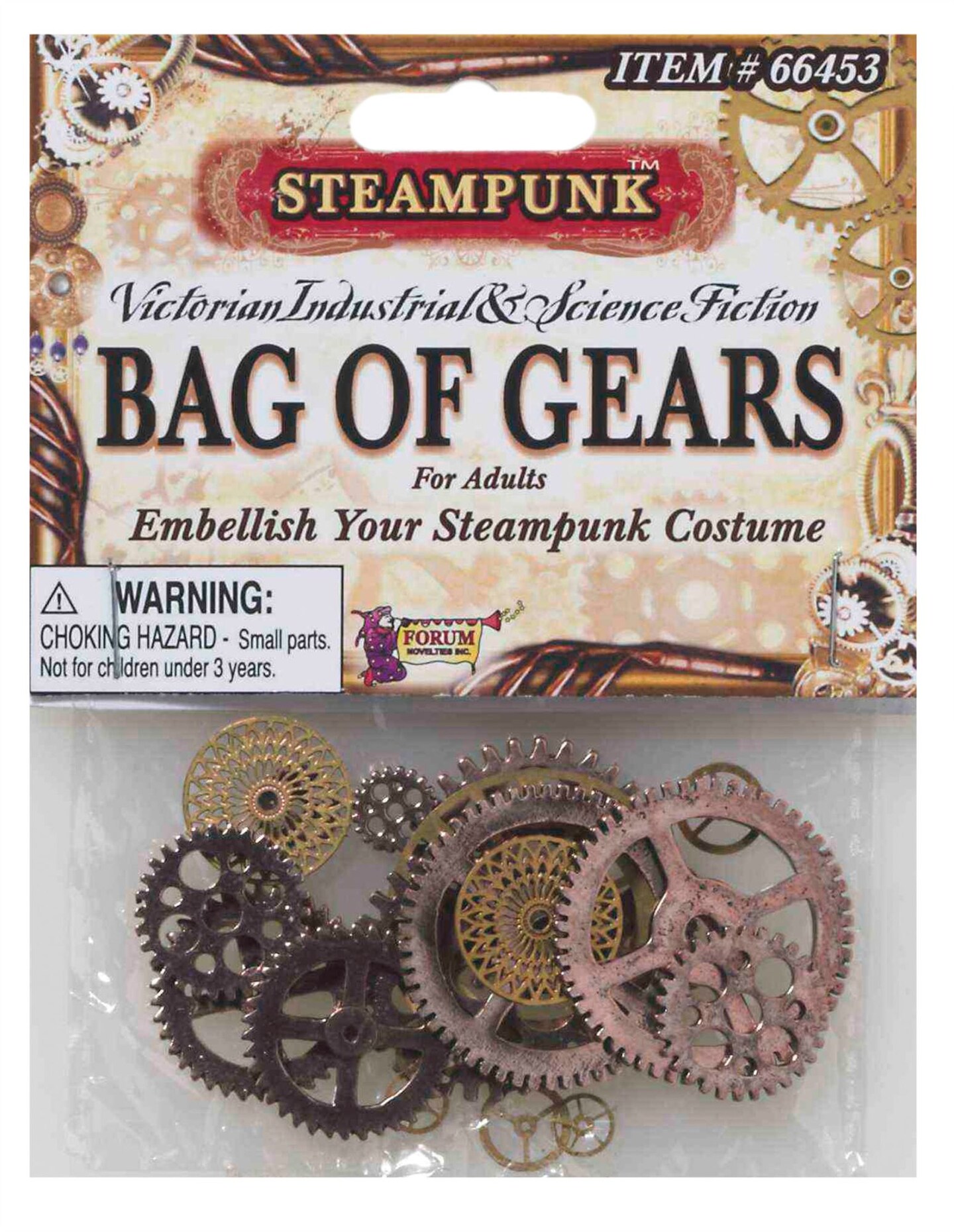The Costume Center Brown and Black Steampunk Bag of Gears Halloween Costume Accessory