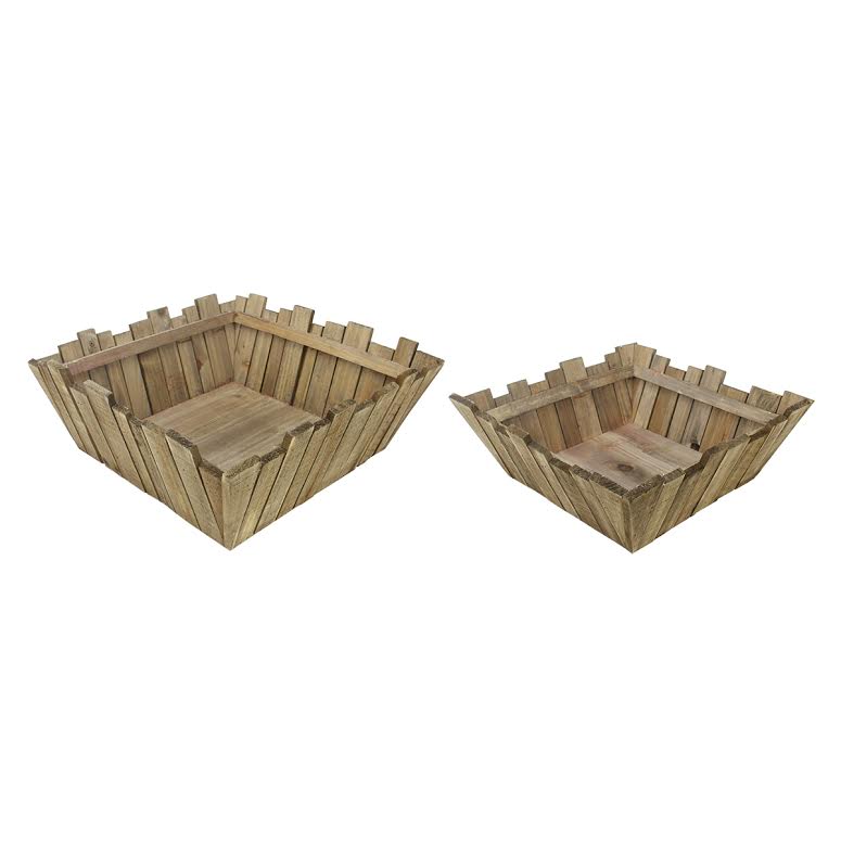 Napa Home & Garden Set of 2 Brown Country Rustic Square Baskets 16"