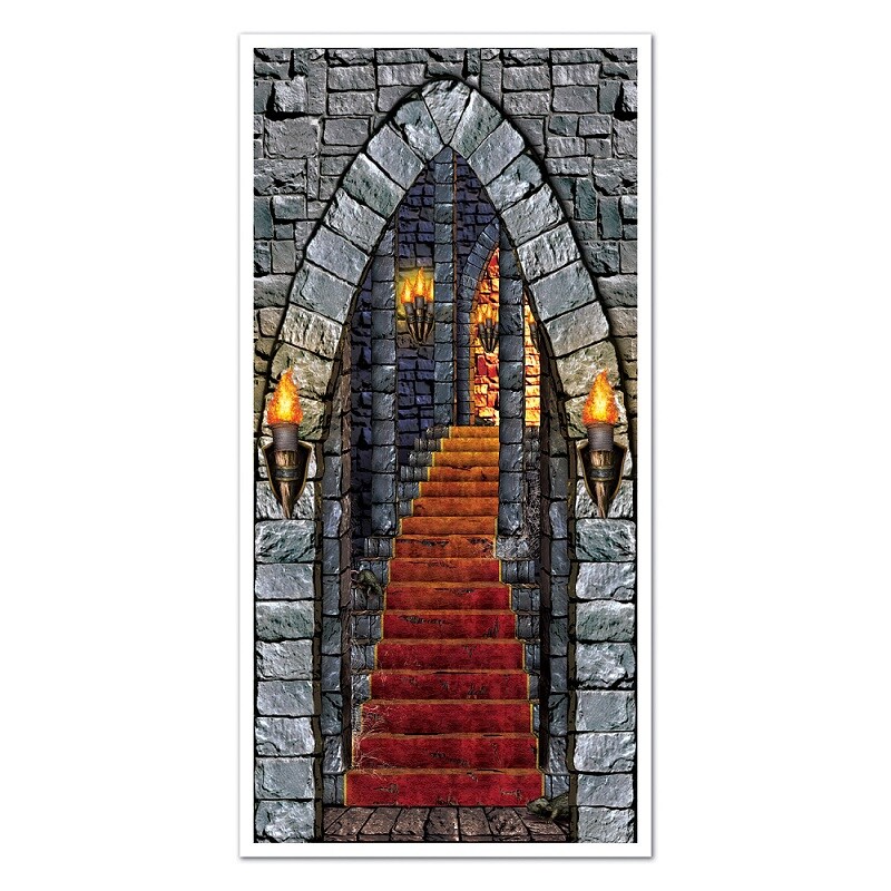 Beistle Set of 12 Medieval Castle Entrance Halloween Door Cover Party Decorations - 60&#x22;
