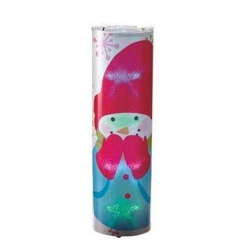 Midwest 24&#x22; Pink and Blue Bashful Snowman LED Color Changing Light Christmas Lantern
