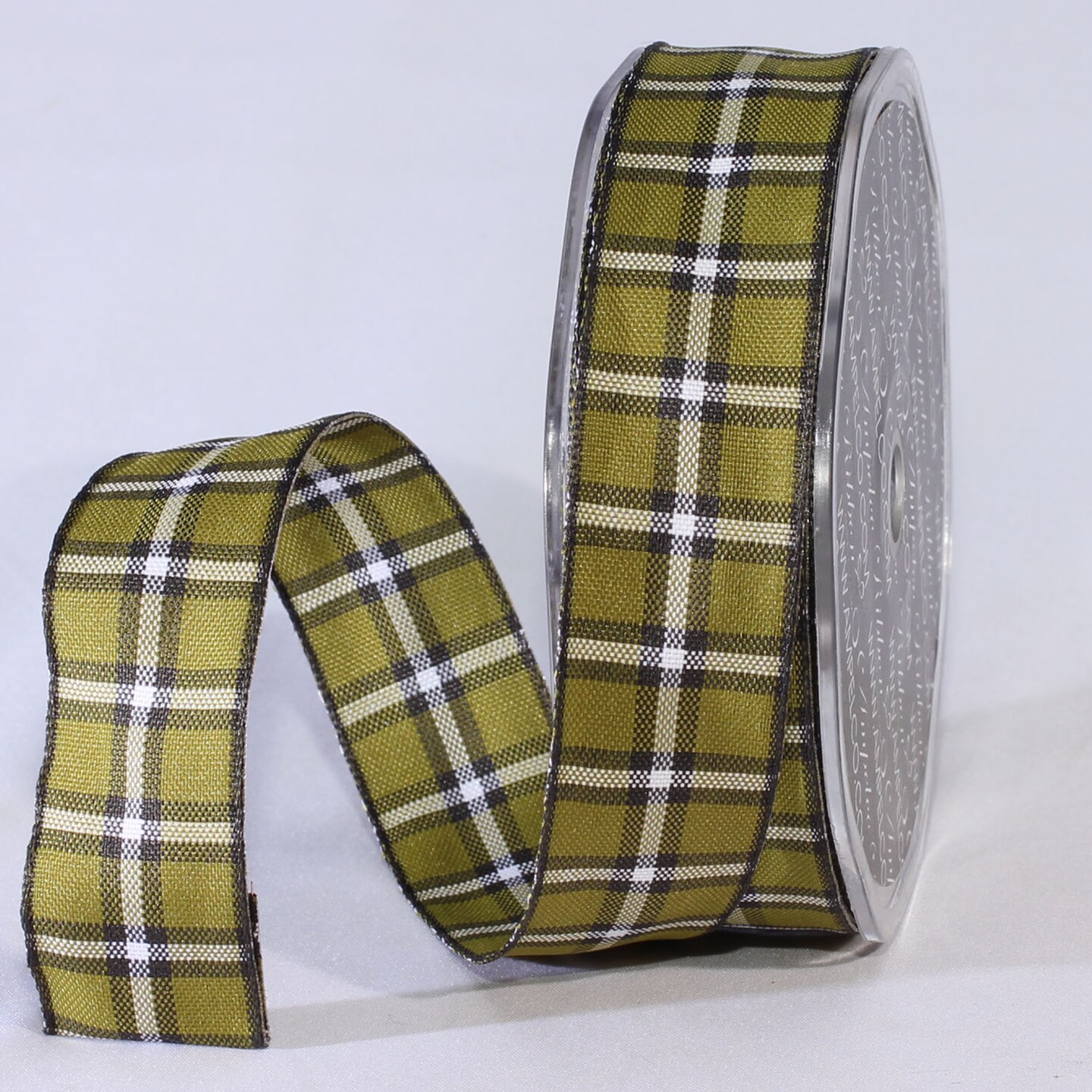 The Ribbon People Green and White Plaid Craft Ribbon 1" x 100 Yards