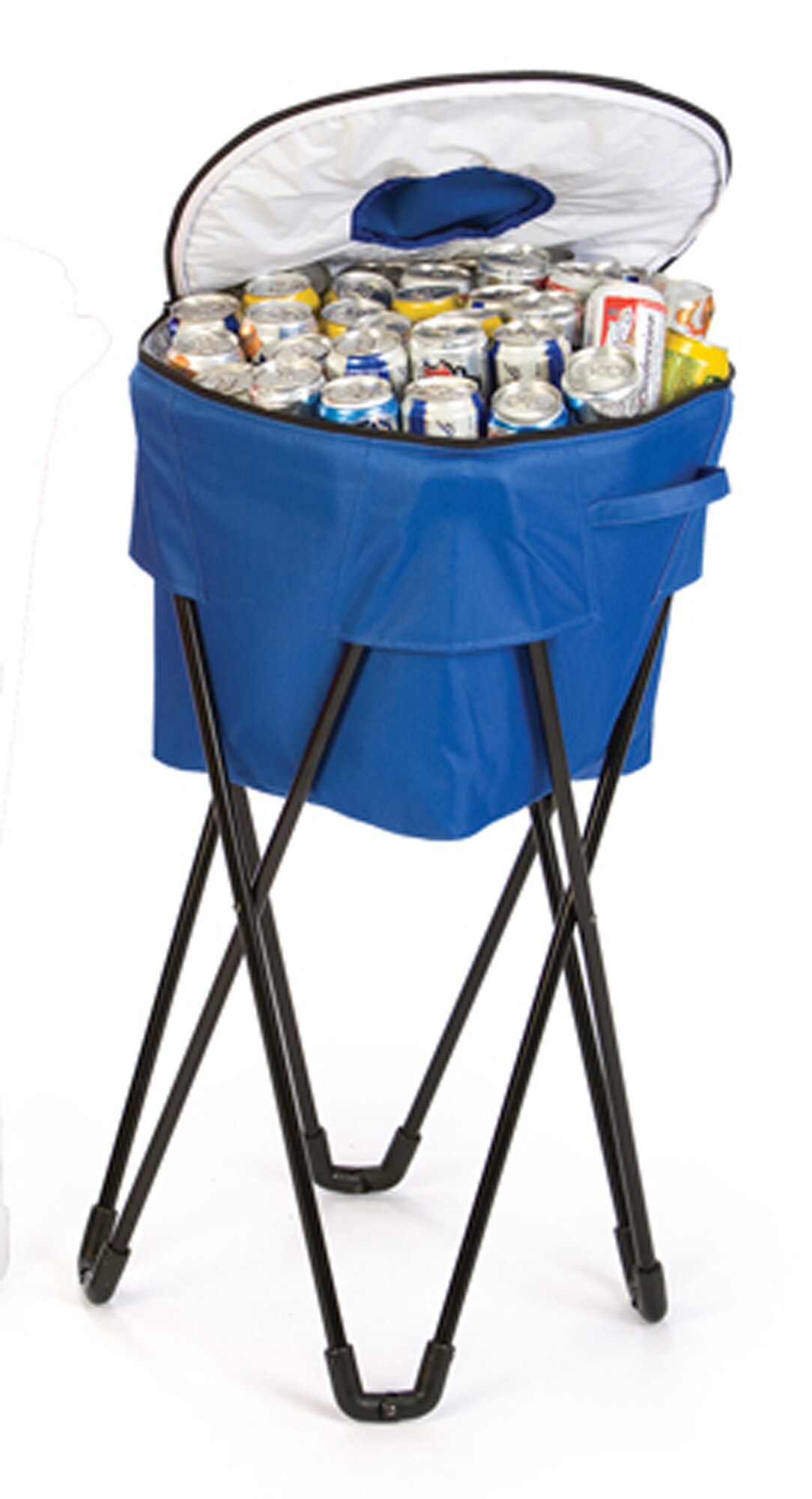CC Home Furnishings Portable Fold-Up Standing Cooler For Picnics & Tailgating - 72 Cans - Royal Blue