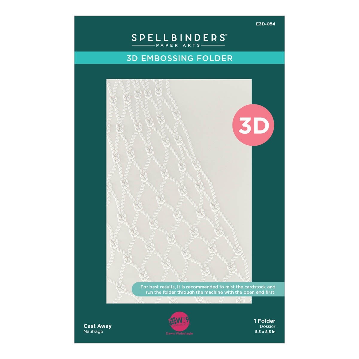 Spellbinders 3D Embossing Folder by Dawn Woleslagle-Cast Away