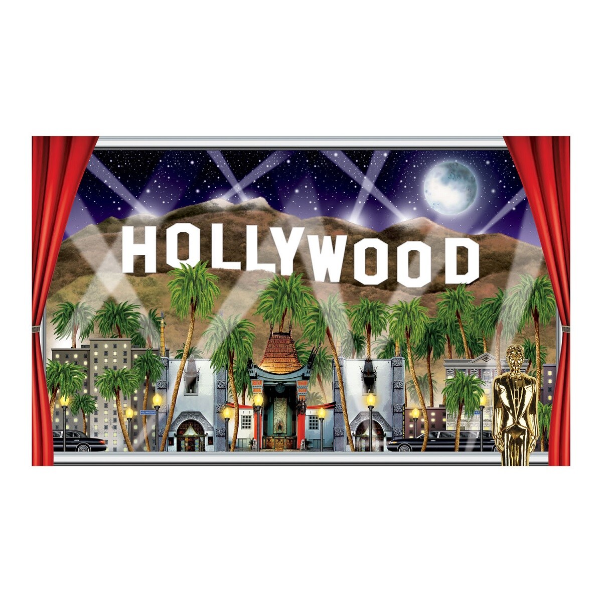 Party Central Pack of 6 White and Red Hollywood Award Night Life Party Wall Decors 62&#x22;