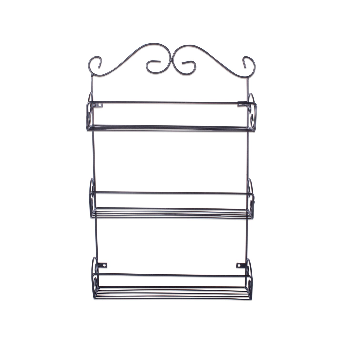 Contemporary Home Living 18&#x22; Black Multi-purpose 3 Tier Spice Rack