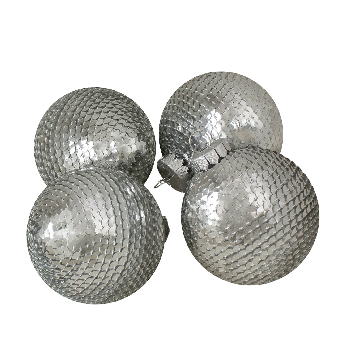Northlight 4ct Silver Sequin Christmas Ball Ornaments 2.75&#x22; (70mm)