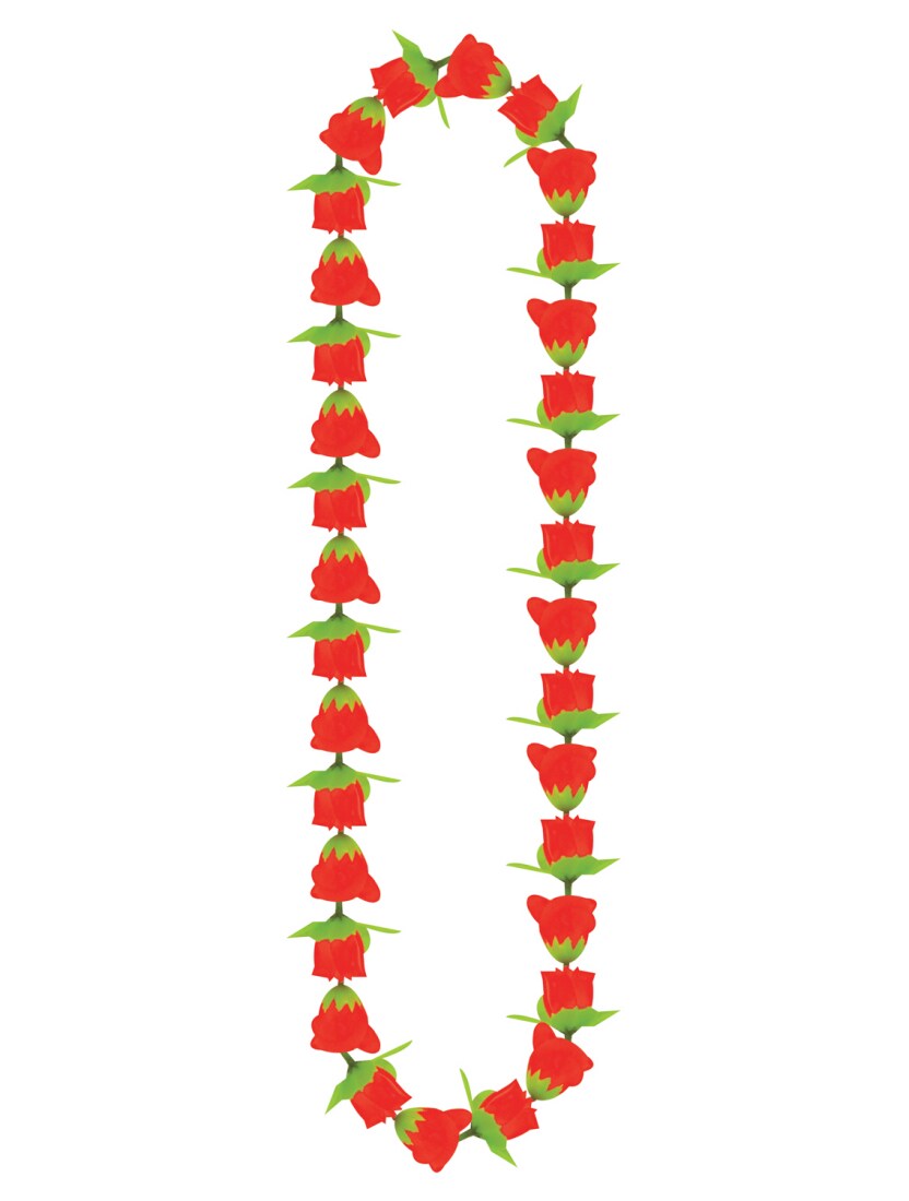 Party Central Club Pack of 12 Red and Green Rose Kentucky Derby Day Party Necklace Costume Accessory 40"