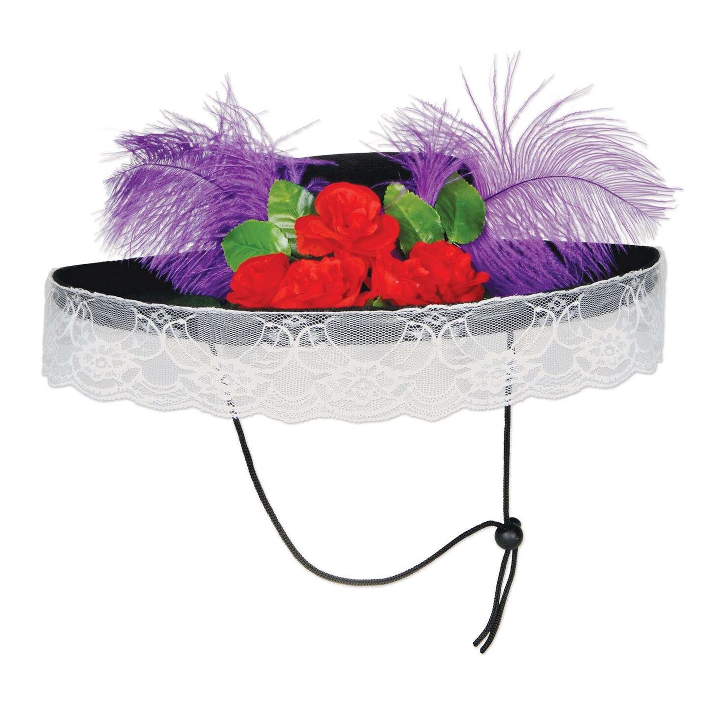 Beistle Pack of 6 Black Festive Day of the Dead Felt Catrina Hat 22&#x22;