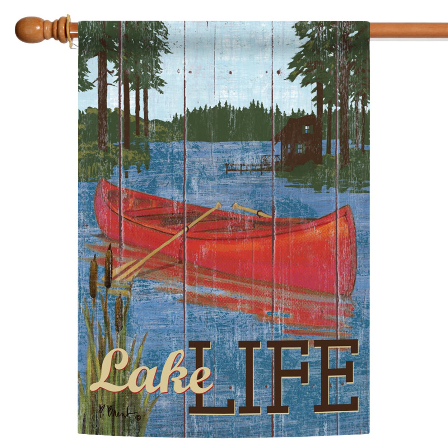 Toland Home Garden Rustic Lake Life Outdoor House Flag 40&#x22; x 28&#x22;