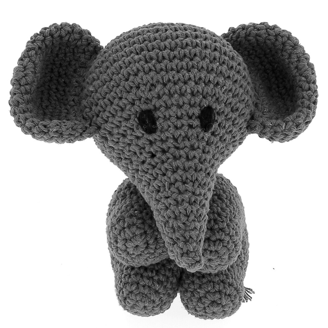 Hoooked Amigurumi DIY Kit W/Eco Barbante Yarn-Elephant Mo - Lava