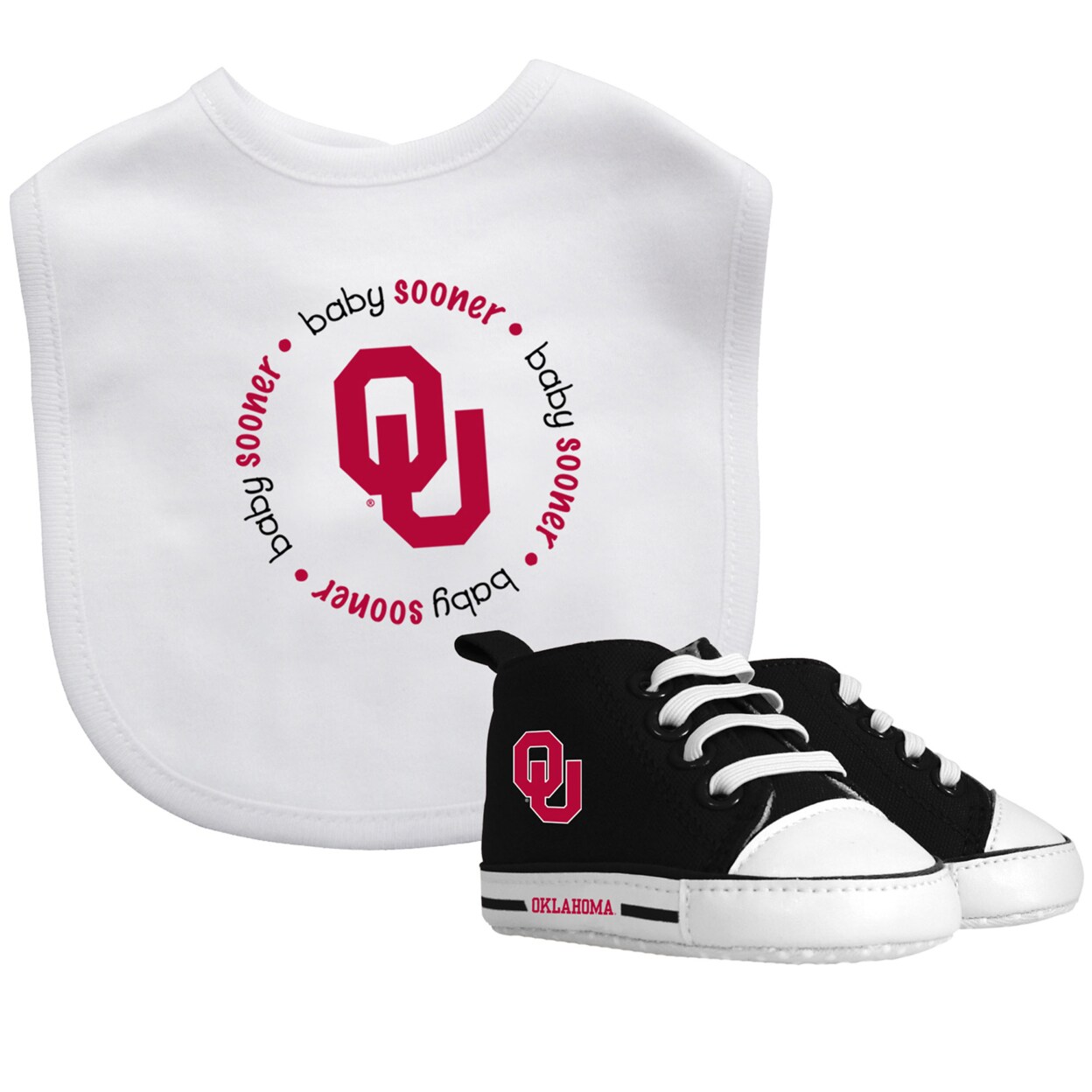 Baby Fanatic 2 Piece Bid and Shoes - NCAA Oklahoma Sooners - White Unisex Infant Apparel